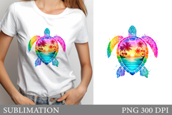 Sea Turtle T-Shirt Design. Sea Turtle Sublimation Product Image 1