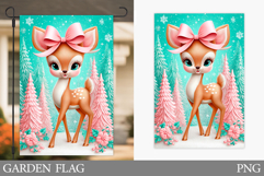 Cute Deer Garden Flag. Christmas Garden Flag Sublimation Product Image 1