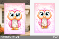 Valentines Owl Garden Flag. Valentines Garden Flag Design Product Image 1