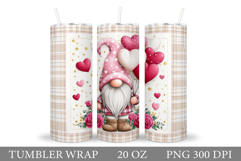 Valentines Gnome Tumbler. Valentines Tumbler Sublimation Product Image 1