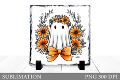 Cute Ghost Slate Design. Cute Ghost Sublimation Product Image 1