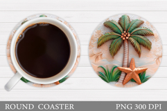 Palm Tree Coaster Design. Sea Coaster Sublimation Product Image 1