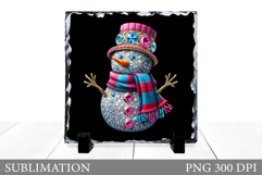 Sparkling Snowman Slate Design. Cute Snowman Sublimation Product Image 1
