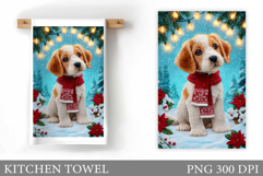 Christmas Dog Kitchen Towel. Christmas Kitchen Towel Design Product Image 1