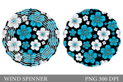 Flowers Wind Spinner Design. Floral Wind Spinner Sublimation Product Image 1