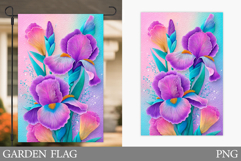 Flowers Iris Garden Flag. Floral Garden Flag Design Product Image 1