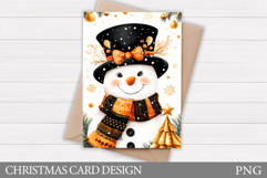 Snowman Card Printable. Christmas Card Design Product Image 1