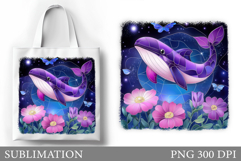Whale Sublimation. Whale Tote Bag Sublimation Product Image 1