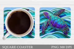 Sea Turtle Coaster Design. Sea Turtle Sublimation Product Image 1
