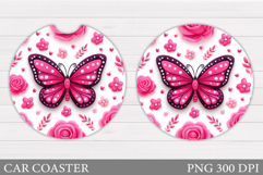 Butterfly Car Coaster Design. Butterfly Sublimation Product Image 1