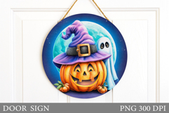 Halloween Pumpkin Door Sign. Halloween Door Sign Design Product Image 1