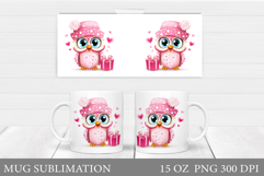 Valentines Owl Mug Design. Valentines Mug Sublimation Product Image 1