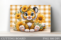 Cute Tiger Kitchen Cutting Board. Tiger Cutting Board Design Product Image 1