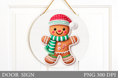 Gingerbread Door Sign Design. Christmas Door Sign Product Image 1