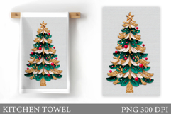 Christmas Tree Kitchen Towel. Christmas Kitchen Towel Design Product Image 1
