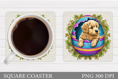Easter Dog Coaster Design. Easter Coaster Sublimation Product Image 1