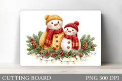 Cute Snowman Cutting Board. Christmas Cutting Board Design Product Image 1