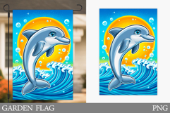 Cute Dolphin Garden Flag Design. Dolphin Sublimation Product Image 1