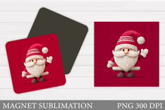 Santa Claus Magnet Design. Christmas Magnet Sublimation Product Image 1