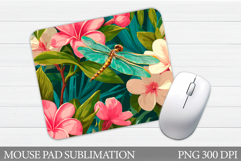 Dragonfly Mouse Pad. Flowers Mouse Pad Design Product Image 1