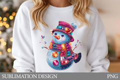 Sparkling Snowman Sublimation. Snowman T-Shirt Design Product Image 1