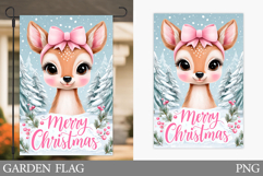 Christmas Deer Garden Flag. Christmas Garden Flag Design Product Image 1