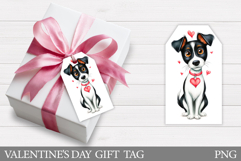 Valentines Dog Gift Tag Design. Valentine Gift Tag Printable Product Image 1