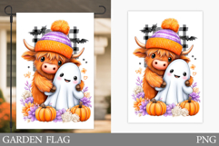 Halloween Cow Garden Flag Design. Halloween Garden Flag Product Image 1