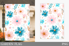 Flowers Garden Flag Sublimation. Floral Garden Flag Design Product Image 1