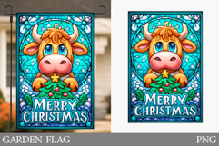 Christmas Cow Garden Flag. Christmas Garden Flag Sublimation Product Image 1