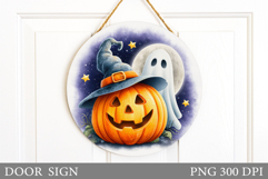 Halloween Pumpkin Door Sign. Halloween Door Sign Design Product Image 1