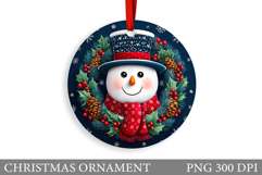 Snowman Christmas Ornament. Christmas Ornament Sublimation Product Image 1