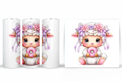 Cute Lamb Tumbler Design. Lamb Spring Tumbler Sublimation Product Image 2