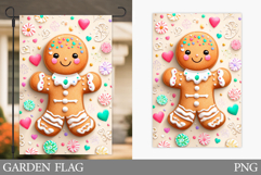 Gingerbread Garden Flag. Christmas Garden Flag Design Product Image 1