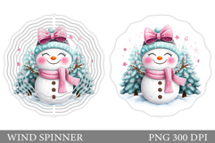 Cute Snowman Wind Spinner. Christmas Wind Spinner Design Product Image 1