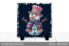Sparkling Snowman Sublimation. Snowman Slate Design Product Image 1
