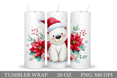 Polar Bear Tumbler Design. Christmas Tumbler Sublimation Product Image 1