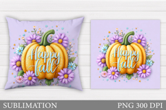 Fall Pumpkin Pillow Design. Fall Pillow Sublimation Product Image 1