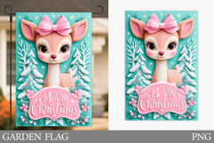 Christmas Deer Garden Flag. Christmas Garden Flag Design Product Image 1