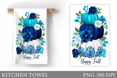 Pumpkin Kitchen Towel. Fall Kitchen Towel Sublimation Product Image 1