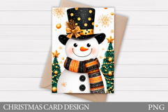 Cute Snowman Card Design. Christmas Card Printable Product Image 1