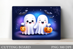 Ghost Cutting Board Sublimation. Halloween Cutting Board Product Image 1