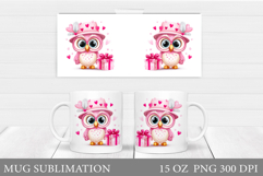 Valentines Owl Mug Design. Valentines Mug Sublimation Product Image 1