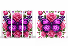 Butterfly Flowers Tumbler. Butterfly Tumbler Sublimation Product Image 2