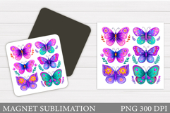 Butterflies Magnet Design. Butterflies Sublimation Product Image 1