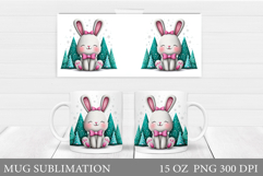 Christmas Bunny Mug Design. Christmas Mug Sublimation Product Image 1