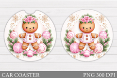 Gingerbread Car Coaster. Christmas Car Coaster Sublimation Product Image 1