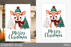 Cute Deer Garden Flag. Christmas Garden Flag Sublimation Product Image 1