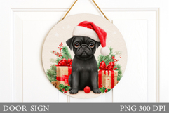 Christmas Dog Door Sign. Christmas Door Sign Sublimation Product Image 1