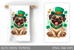 St Patrick Dog Kitchen Towel. St Patrick Kitchen Towel Product Image 1